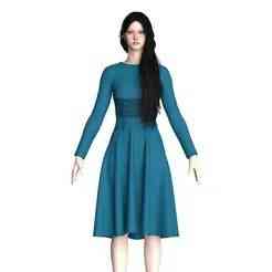 Girls Midi Dress V4 | Marvelous / Clo3d / obj / fbx