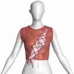 Girls Printed Crop Top  | Marvelous / Clo3d / obj / fbx