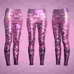 Girls Sports Leggings-Sublimation Print  | Marvelous / Clo3d / obj / fbx