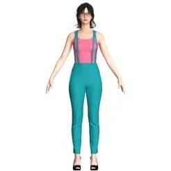 Girls Tank Top With Sweat pant  | Marvelous / Clo3d / obj / fbx
