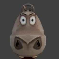 Gloria the Hippo Head Keychain - Madagascar Stylish Aquatic Giant - Madagascar - Ready to Print