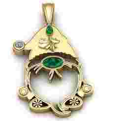 Gnome Pendant with Gemstones 3D Printable Jewelry Model