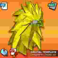 Goku SSJ LV3 - Dragon Ball - Pepakura 3D Template