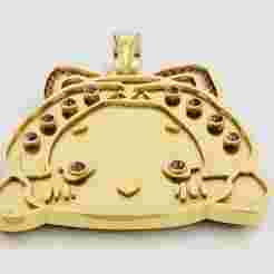 Gold Cat Pendant 3D Printable Model