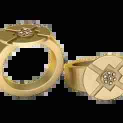 gold diamound ring 3d printable model