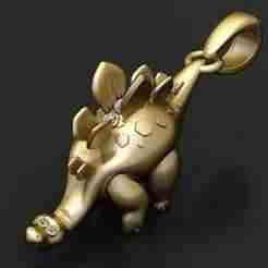 Gold dinosaur pendant 3D printable model