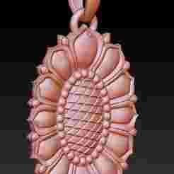 Gold Flower Pendant – 3D Printable Model