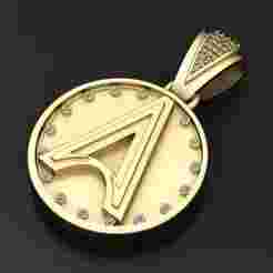 gold initial pendant  3D printable model