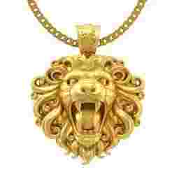 Gold Lion Pendant STL 3D Model for Jewelry – One Inch Pendant