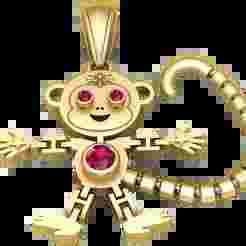 gold monkey pendant