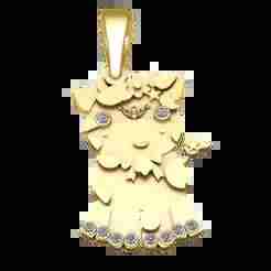 Golden Cartoon Cow Pendant