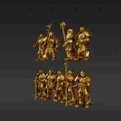 Golden Janitor Infantry Squad - 28mm Sci-Fi Palace Guard
