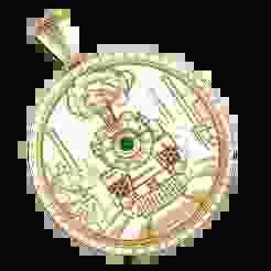 Golden Locomotive Medallion Pendant