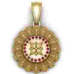 Golden Plated Daisy Birthstone Pendant – 3D Printable Model