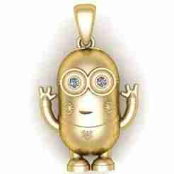 Golden Robot Pendant