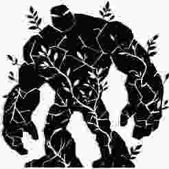 golem with vines wrapping around its limbs 3 - 2D/3D Wall Art STL+SVG For CNC Router, Plasma, Waterjet, Laser & 3D Printer