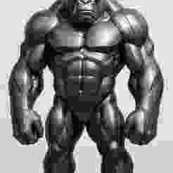 Gorilla Titane - Futuristic metal statue