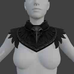 🖤 Gothic Crow Feathered Gorget