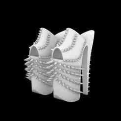 Gothic Punk Rock Spiked Platform Stripper Heels – 3D Printable High Heels Design digital file