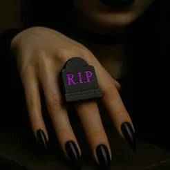 gothic ring rip tombstone