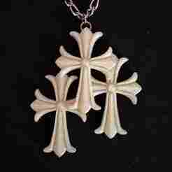 Gothic Trinity Chrome Heart Cross