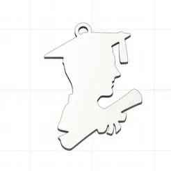 Graduation Keychain - Graduation Silhouette Man, cap and diploma