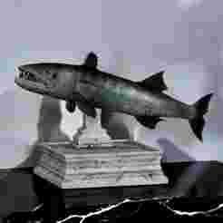 great barracuda / Sphyraena barracuda fish trophy with storage space for 3d printing