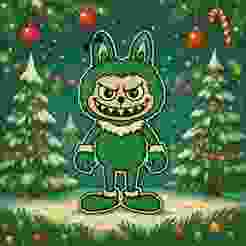 Grinch-Labubu keychain