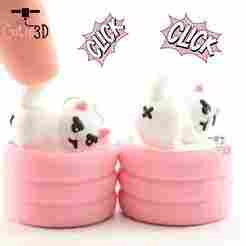 Grumpy Cat With Booty X Keycap Fidget Clicker Keychain - Cute Backpack Keychain