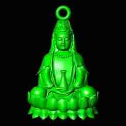 GuanYin pendant - Buddha  pendant - N912952