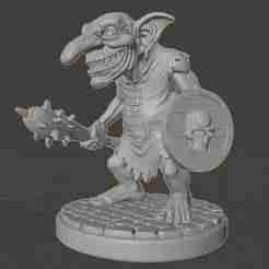 Guffawing Grunt: Goblin Warrior with Club and Shield