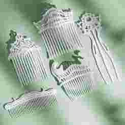 Hair Accessory Stl Pack, Hair Comb and Pin Bundle, Digital Hair Comb 3d Print, Comb 3d Model, Elegant Hair Comb Stl File