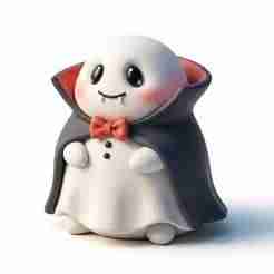 Halloween Desk Buddy, 3D Printable Cute Vampire Model, Halloween Figurine STL, Cartoon Dracula for 3D Printers,Vlad the Little Vampire STL