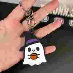 Halloween Ghost Keychain STL File – Cute Spooky Charm | 3D Print Model | Digital Download