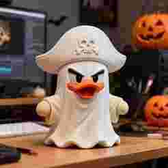 Halloween Ghost Pirate Duck 3D Print Figurine STL