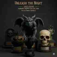 Halloween Trophy STL Bundle | 7 Spooky Awards Collection for 3D Printing