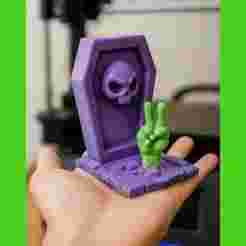 Halloween Zombie Hand Tombstone 3D Printable Toy Model – Peace Sign Decoration