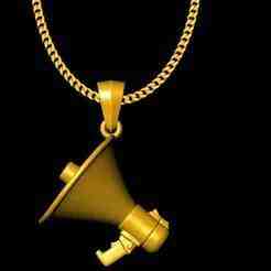 Hand Holding Loud Speaker pendant charm