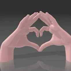 Hands of love: a 3D sculpture of two hands forming a heart