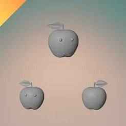 Happy Apple Fruit Character STL GLB Cute Printable Model