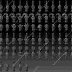 Harlequin Troupe Heads