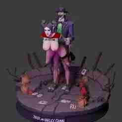 Harley Quinn and Joker miniatures 3D printable model