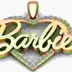HEART BARBIE GOLD DESIGN PENDANT 3d printable model