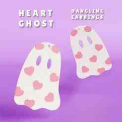 HEART GHOST - DANGLING EARRINGS