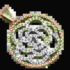 Heart Locket Pendant within a Circular Frame