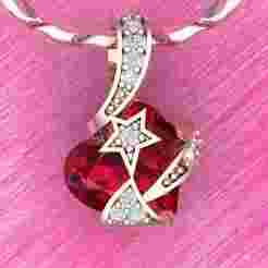 Heart pendant - Heart stone pendant - Womens pendant - N917333