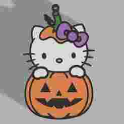 Hello Kitty Halloween Pumpkin Keychain