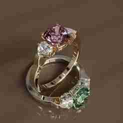 High Jewelry Diamond Ring with Heart Diamonds