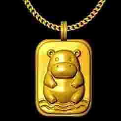 hippopotamus pendant charm