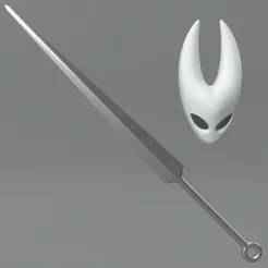 Hollow Knight Silksong Hornet Mask and Blade cosplay set. Video game, props, cosplay